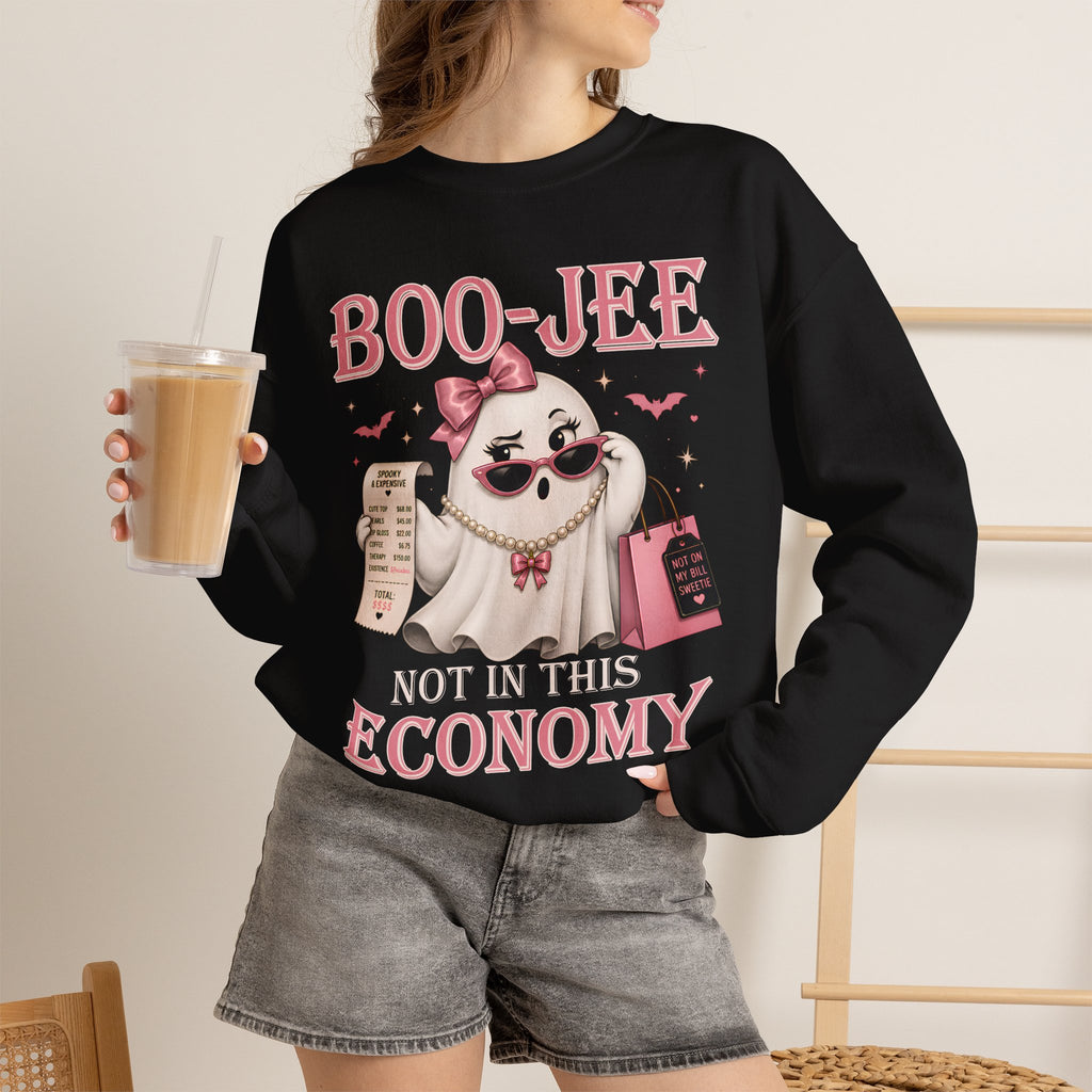 Boo-Jee Not in This Economy Ghost Halloween T- Shirt or Crewneck Sweatshirt