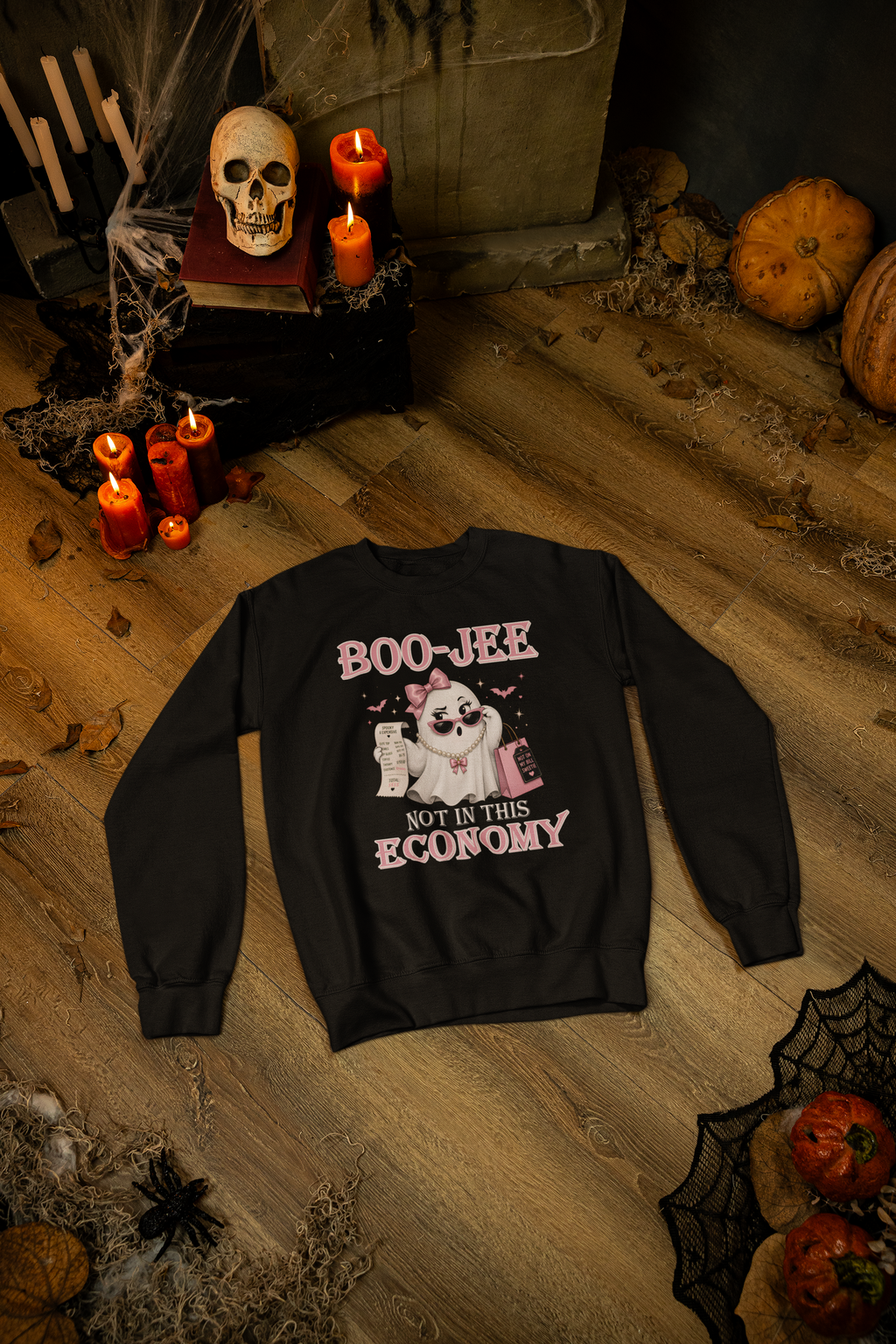 Boo-Jee Not in This Economy Ghost Halloween T- Shirt or Crewneck Sweatshirt