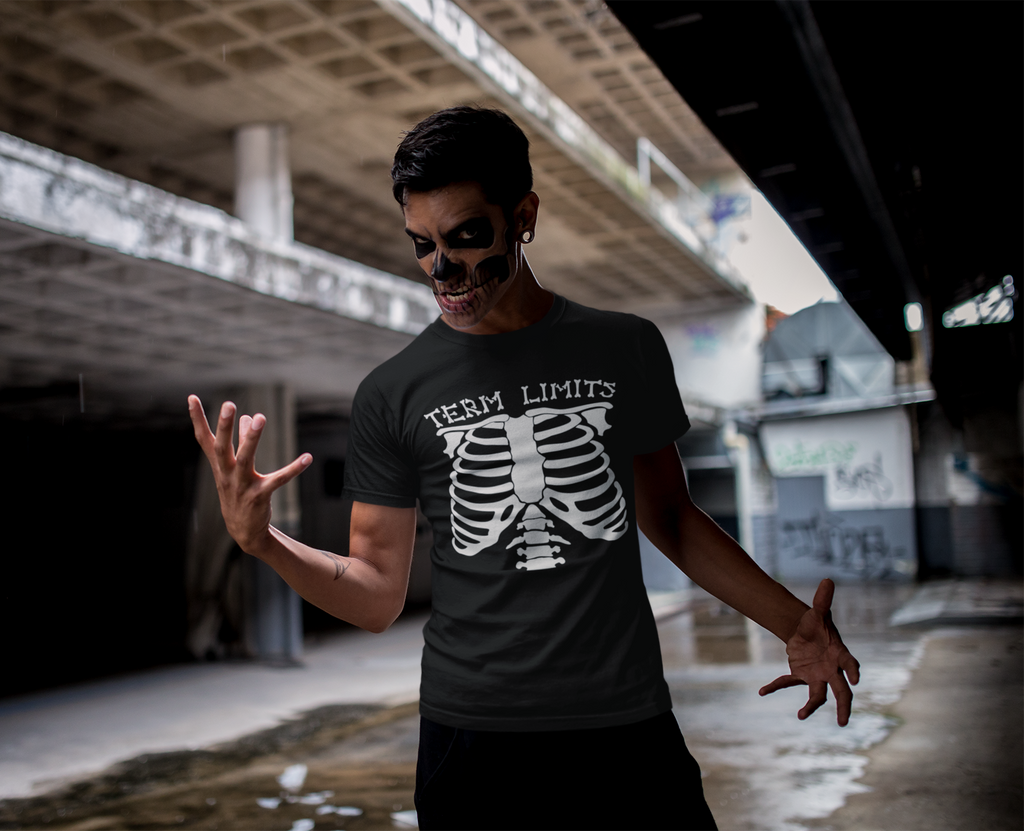 Term Limits Skeleton T-Shirt - Funny Halloween Political Satire Unisex soft Tee