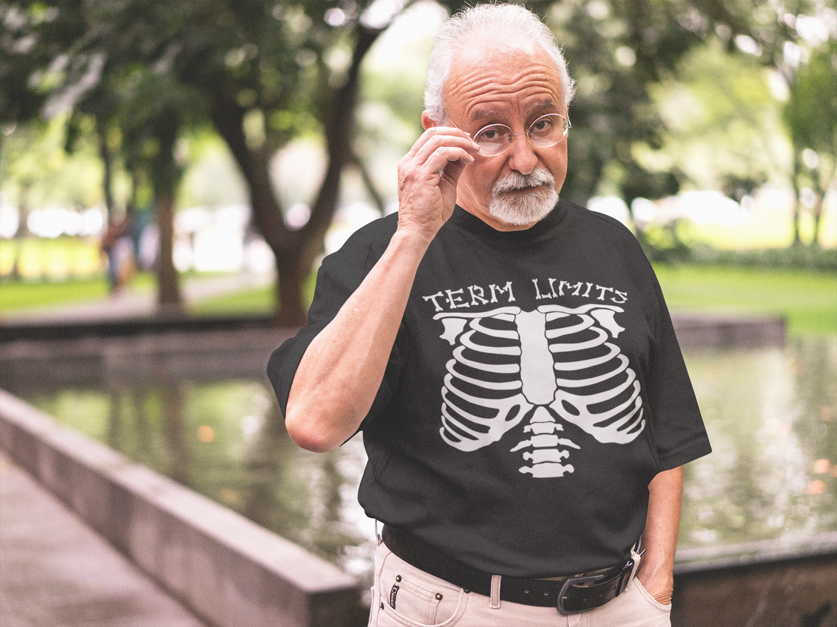 Term Limits Skeleton T-Shirt - Funny Halloween Political Satire Unisex soft Tee