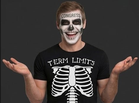 Term Limits Skeleton T-Shirt - Funny Halloween Political Satire Unisex soft Tee