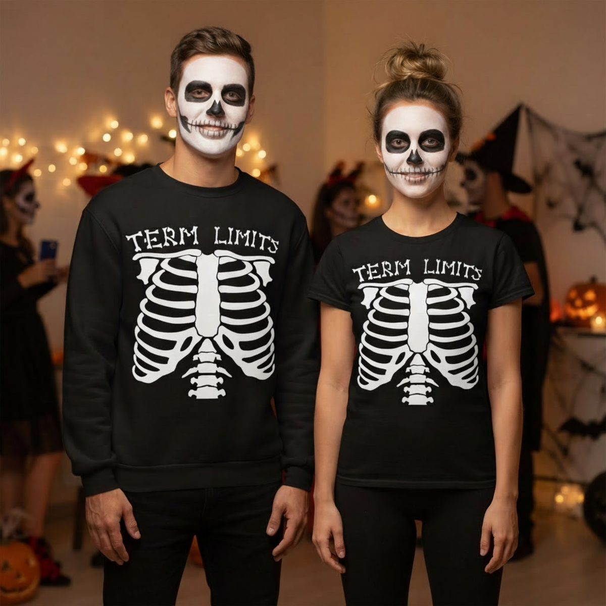 Term Limits Skeleton Sweatshirt - Funny Halloween Political Satire Crewneck  Product Description