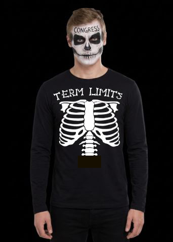 Term Limits Skeleton Sweatshirt - Funny Halloween Political Satire Crewneck  Product Description